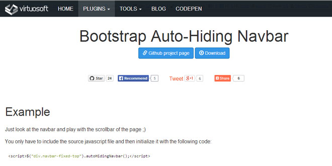 Bootstrap Auto-Hiding Navbar