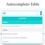 Autocomplete Table - Autocomplete in the form of table