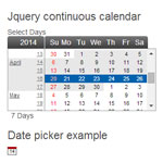 Continuous calendar - Date picker and range selector