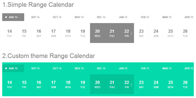 Js Tutorial jQuery Range Calendar plugin