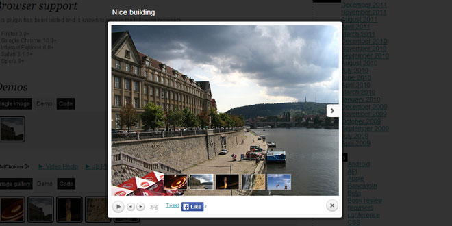 prettyPhoto is a jQuery lightbox