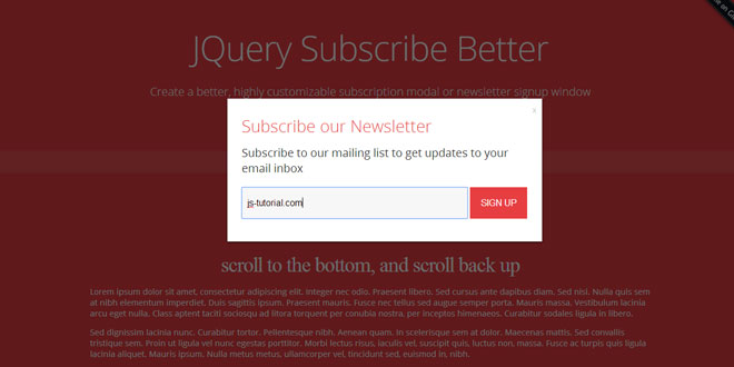 Subscribe Better - Highly customizable subscription modal