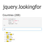 jquery.lookingfor - Fast search as you type
