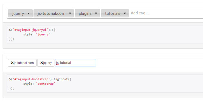 jQuery Taginput - Creating tags in an input field