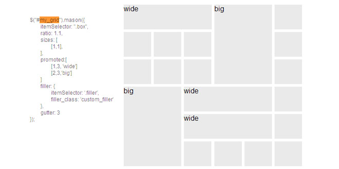 Mason.js - Creating a perfect grid with jQuery