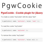 PgwCookie - Cookie plugin for jQuery