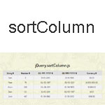 sortColumn - sort the specific column in a table
