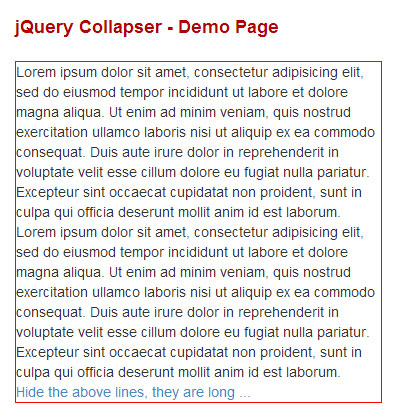 jQuery Collapser