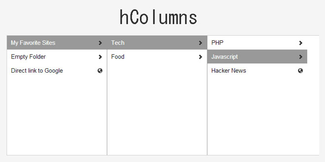 hColumns - Looks like Mac OS X Finder's column view