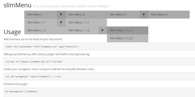 slimMenu - Create responsive and multi-level navigation menus