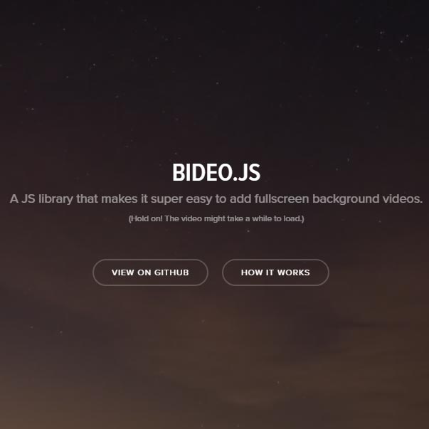 BIDEO.JS HTML5 Background Video