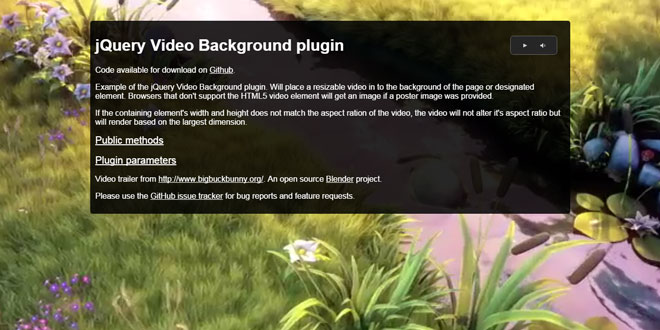 jQuery Video Background plugin