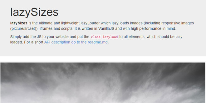 lazySizes - High performance lazy loader for images