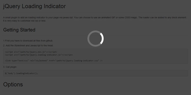 jQuery Loading Indicator - Show the loading process