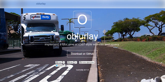 Oblurlay - Implement a blur view of iOS7 style