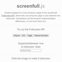 Screenfull - Simple wrapper for cross-browser usage of the JavaScript
