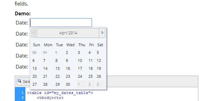 Responsive JavaScript Calendar Component