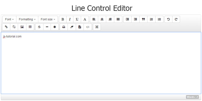 Line Control Editor - A Light Weight HTML5 Text Editor
