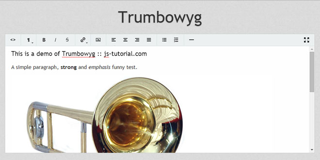Trumbowyg WYSIWYG Editor
