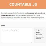 Countable - Add live paragraph, word and character counting