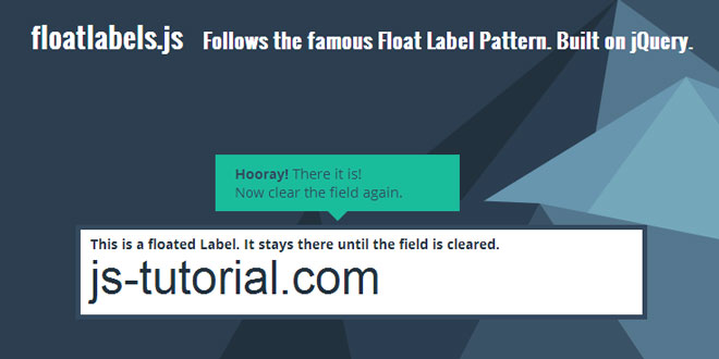 Floatlabels.js - Follows the famous Float Label Pattern