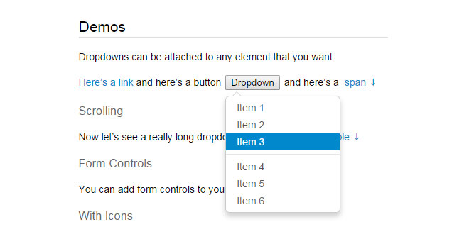 jQuery Bootstrap Style Dropdowns
