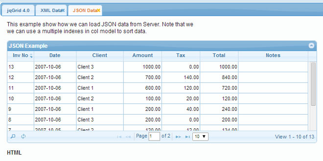Js Tutorial JqGrid JQuery Grid Plugin