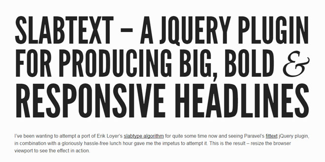 slabText - Producing big, bold & responsive headlines