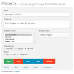 Phoenix - jQuery plugin to save form fields values