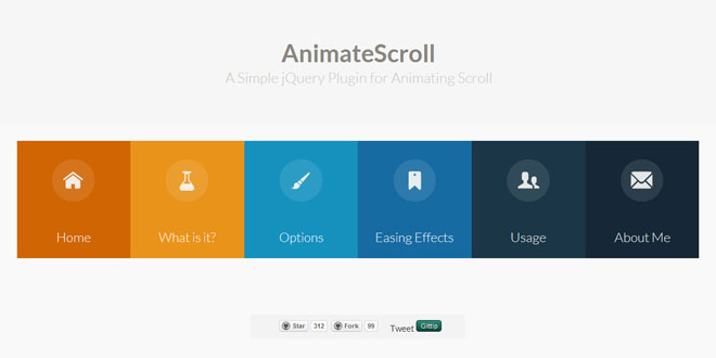 AnimateScroll - A jQuery plugin for animating scroll