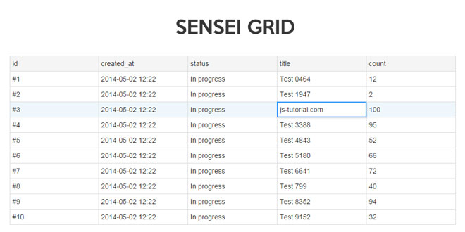 Sensei Grid -  Simple data grid library in JavaScript