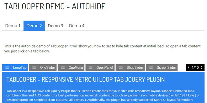 TabLooper : Responsive Loop Tab Metro