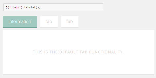 Tabslet : A jQuery plugin for Tabs