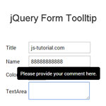 jQuery Form Toolltip