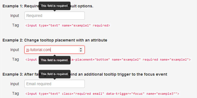 jQuery Validation Bootstrap Tooltip